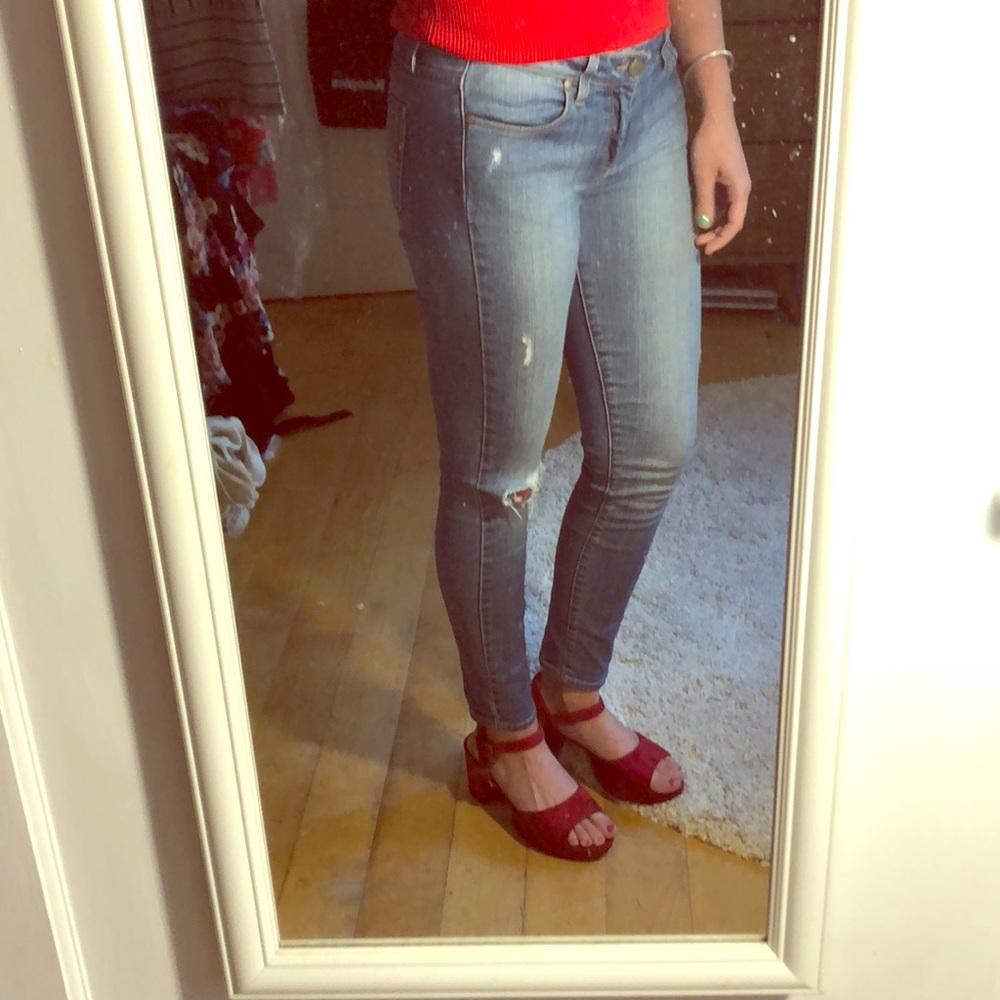 Paige skinny jeans w/ distressed look